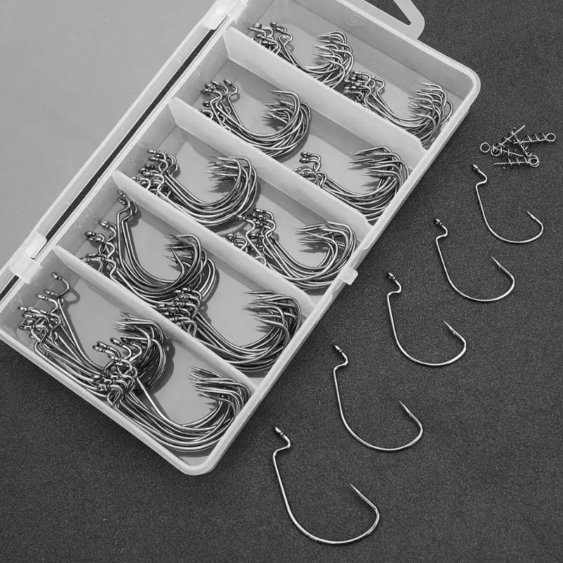 Barbed Crank Fishhooks Jig Set High Carbon Steel Soft Lures Jigging Bards Fish Hooks Fishing Tackle Accessories Pesca