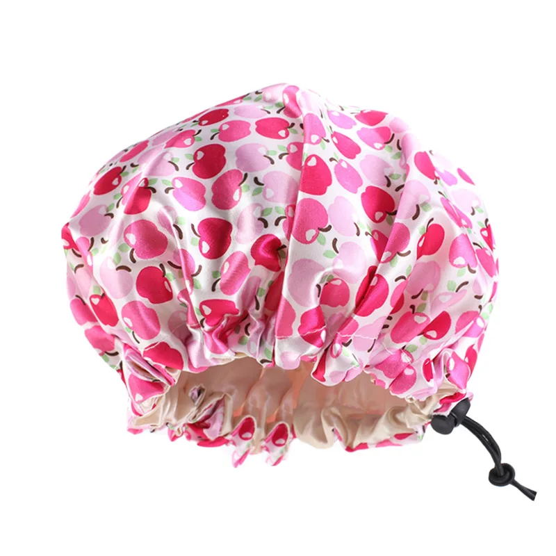 New Reversible Satin Bonnet double layer adjustable size Sleep Night Cap Head Cover Bonnet Hat for For Curly Springy Hair Black ladies head wraps