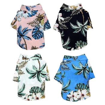 

Pet Dog Shirts Clothes Vest Pet Clothing Floral T-Shirt For Small Large Dog Chihuahua Polyester Summer Beach