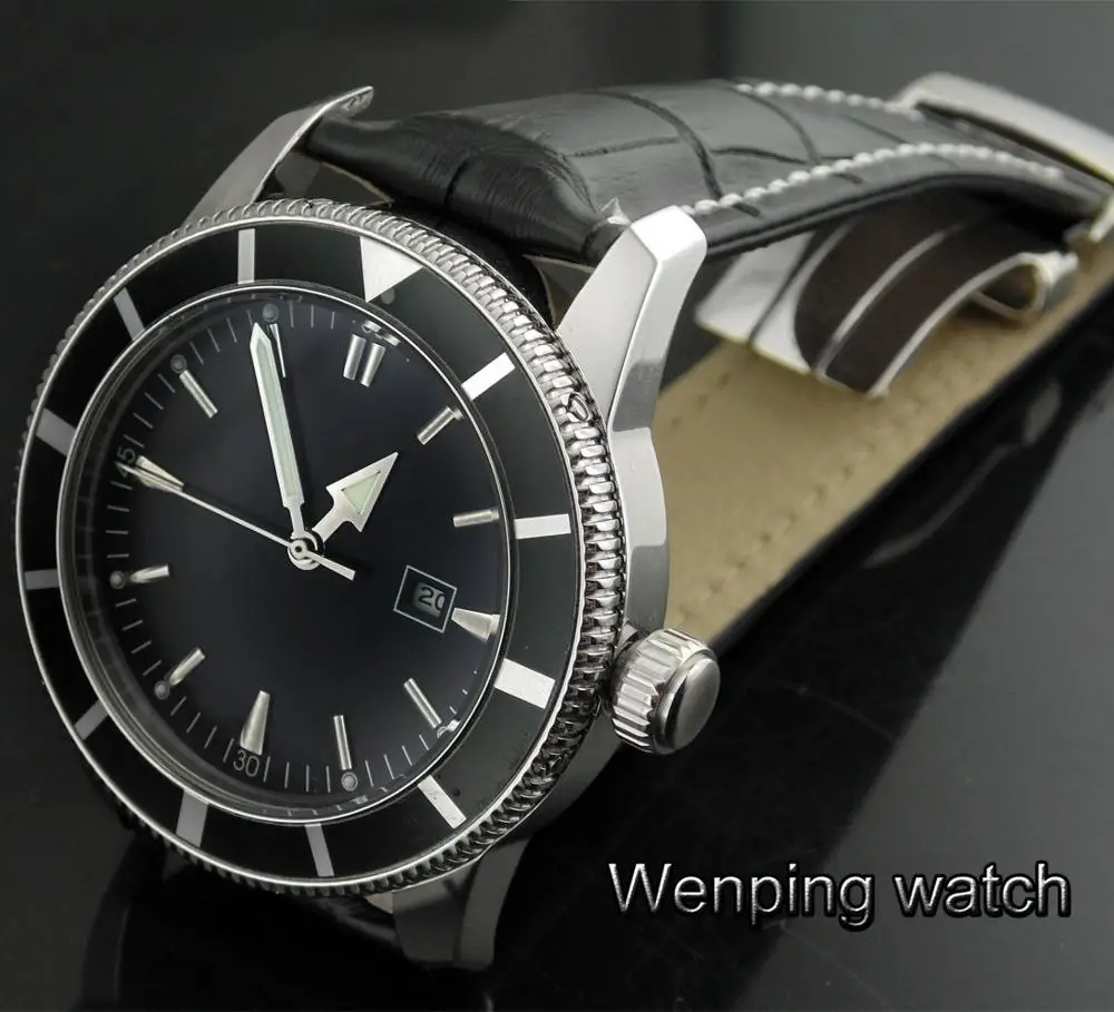 

Men's Luxury watch 46mm Bliger sterile dial automatic un-directional bezel mens waterproof mechanical watches fashion gift