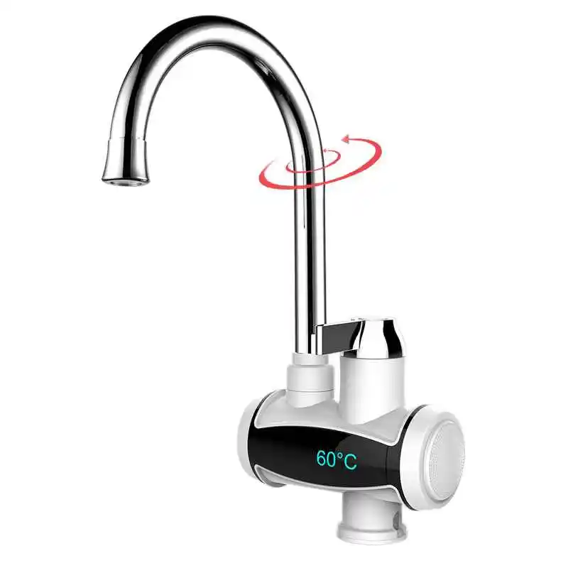 Grifo de calefacción eléctrica instantánea, calentador de agua caliente para cocina, baño, pantalla de temperatura, 3000W, UE