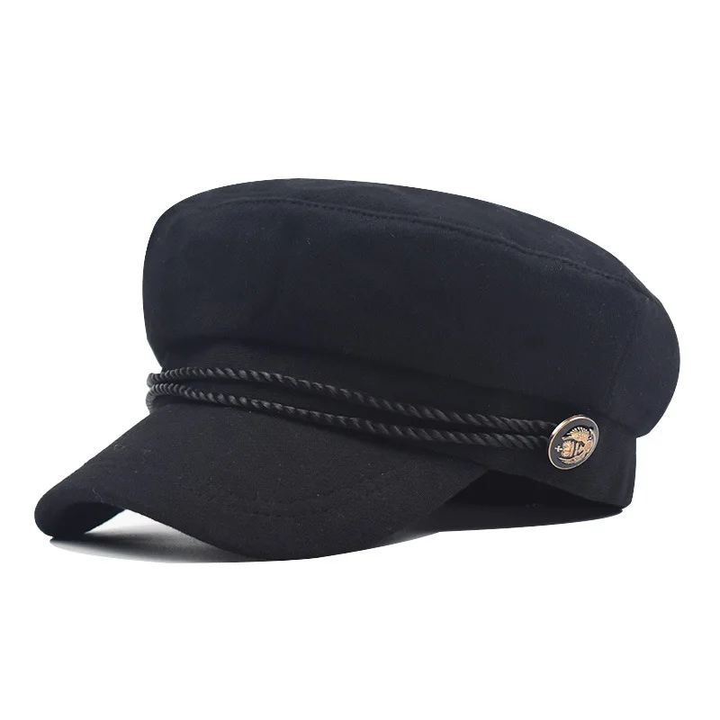 

Autumn and Winter Retro Female 100 Cotton Fashion Beret Sunshade Military Hat Octagonal Hat