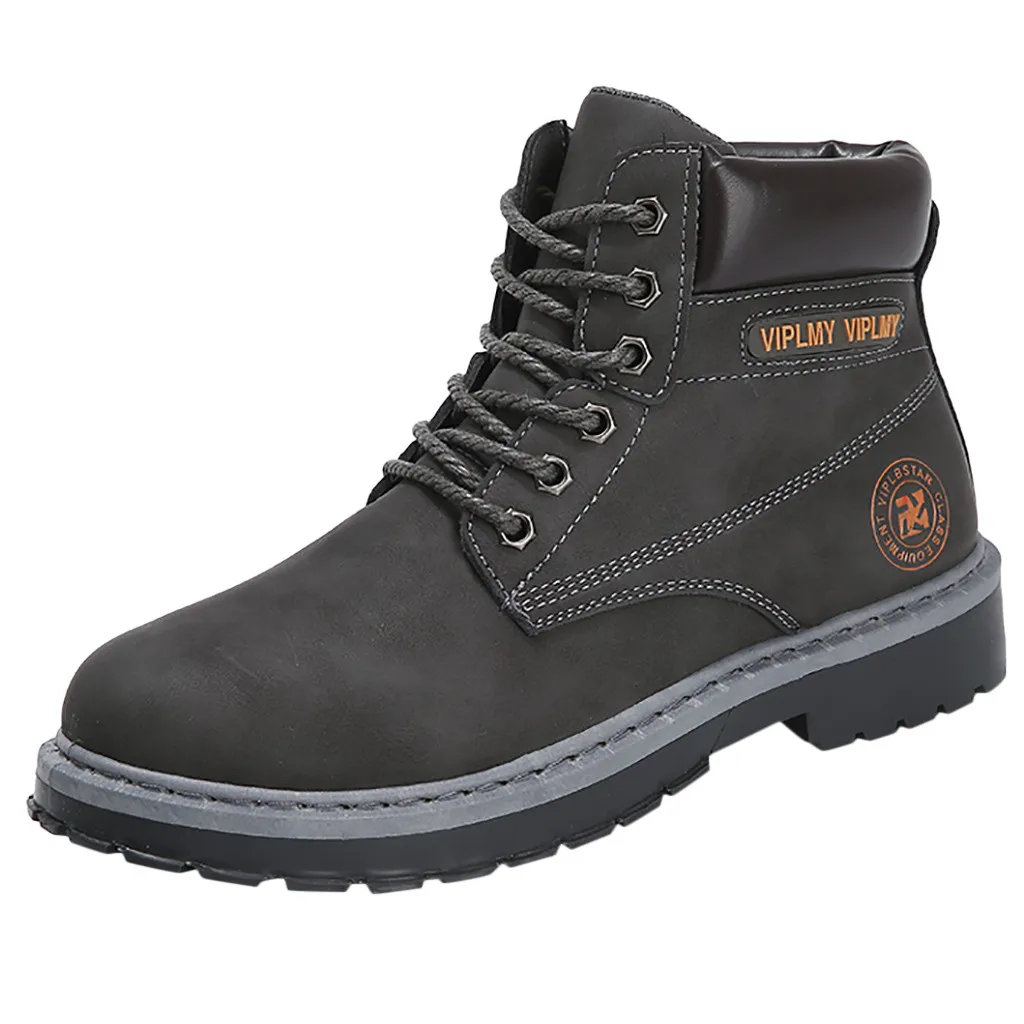 Men's Fashion Retro Tooling Casual Cool Handsome Leather Boots Motorcycle Boots Men Shoes Boots Men zapatos de hombre