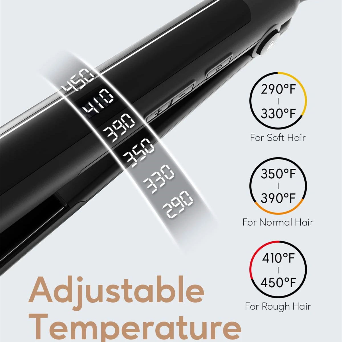 KIPOZI Professional Hair Flat Iron 2 In 1 Hair Curler Adjustable Temperature Fast Heating Hair Straightener  Straightening Iron 2