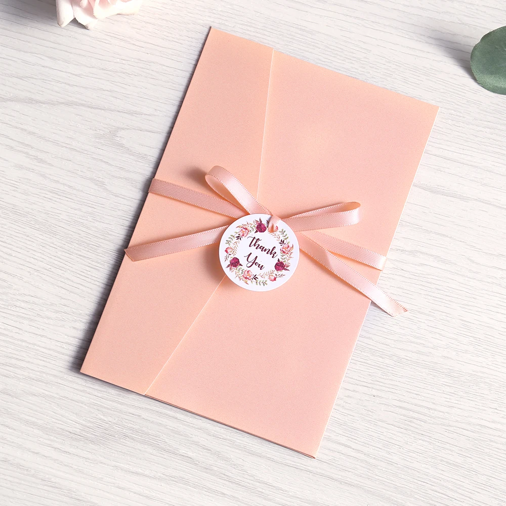 100 шт. свадебные приглашения с лентой и ярлыком|Открытки приглашения| |