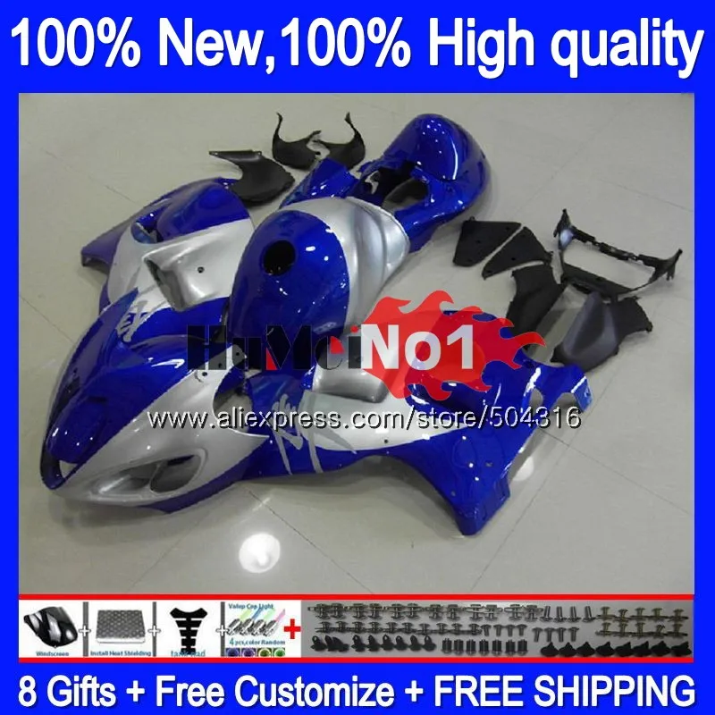 Hayabusa для SUZUKI GSX-R1300 1996 1997 1998 99 00 01, серебристый, голубой, 27MC. 106 GSXR 1300 GSXR1300 96 97 98 1999 2000 2001 обтекатели - Цвет: No. 1