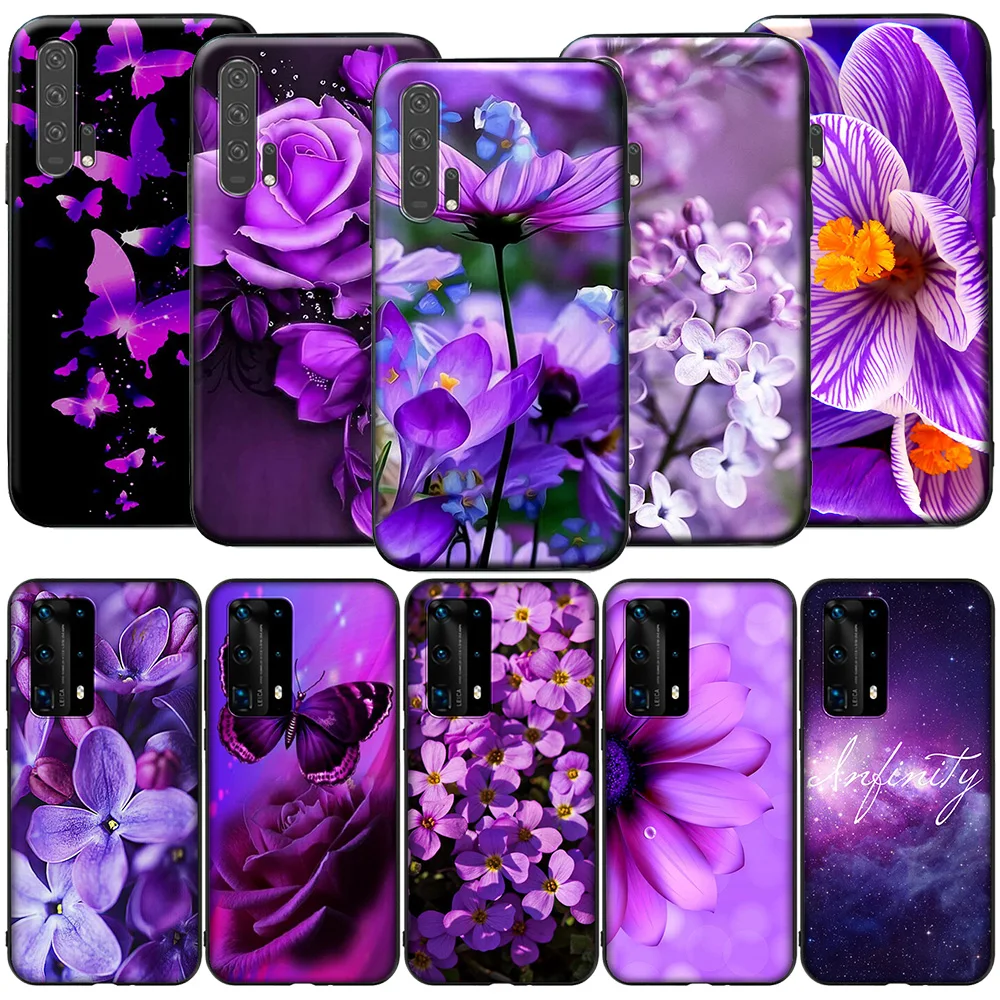 GX98 Бесконечность на Фиолетовый силиконовый чехол для Huawei P9 P10 P20 P30 P40 Y6 2018 Y7 Y9 Lite Pro