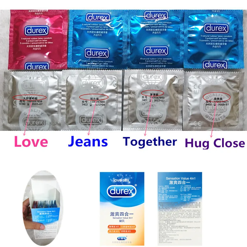 Durex 32 шт./упак. ощущение значение 4in1 ультра тонкое сексуальное нижнее