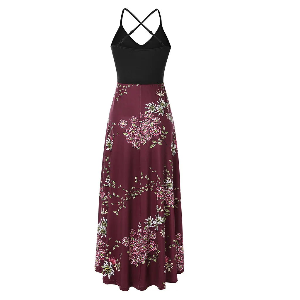 Одежда Vestidos, вечерние платья, летние женские модные повседневные сексуальные платья без рукавов с открытой спиной, пляжные платья до середины икры с принтом,#912