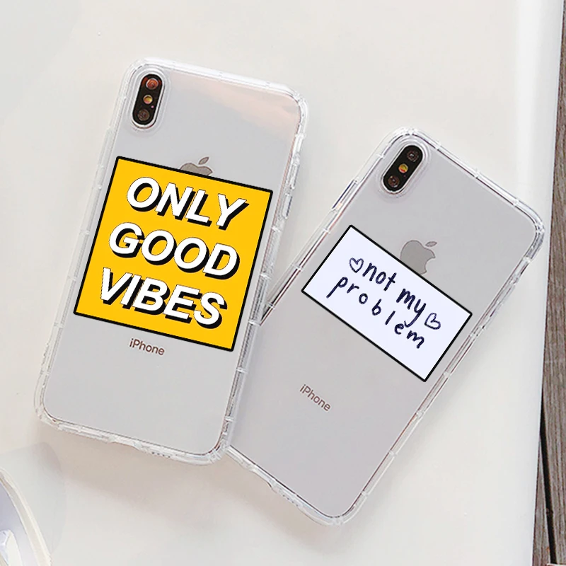 Transparent Phone Case For iPhone 11 Pro Max XR XS Max X XS Case Cover Luxury Soft Tpu Cover for iPhone 6 7p 8p 5 s se Letters