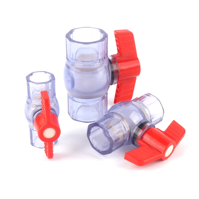 1Pc Pvc Átlátszó Golyószelep Belső Átmérő 20/25/32 Mm Kék Műanyag Tömlőszelep Akváriumcső -Szerelvényekhez