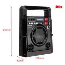 Открытый Солнечный Am/Fm радио со светодиодной лампой Tf карта спикер power Bank функция для зарядки телефона питания-черный