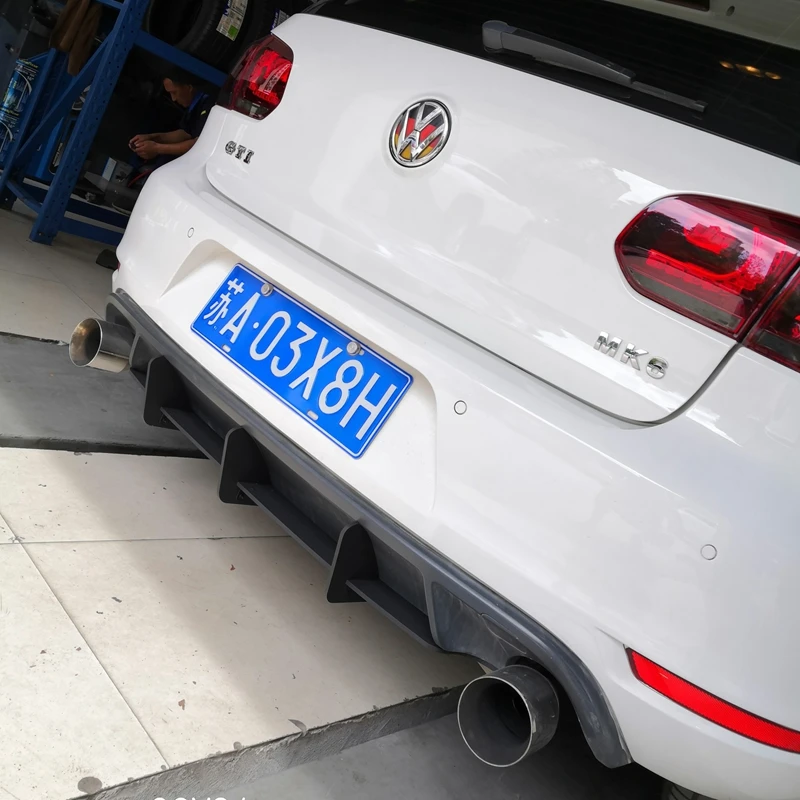 Рассеиватель задней губы Накладка для Volkswagen VW Golf VII MK6 MK7 7,5 GTI плавники Акула Стиль бампер из АБС-пластика протектор стайлинга автомобилей