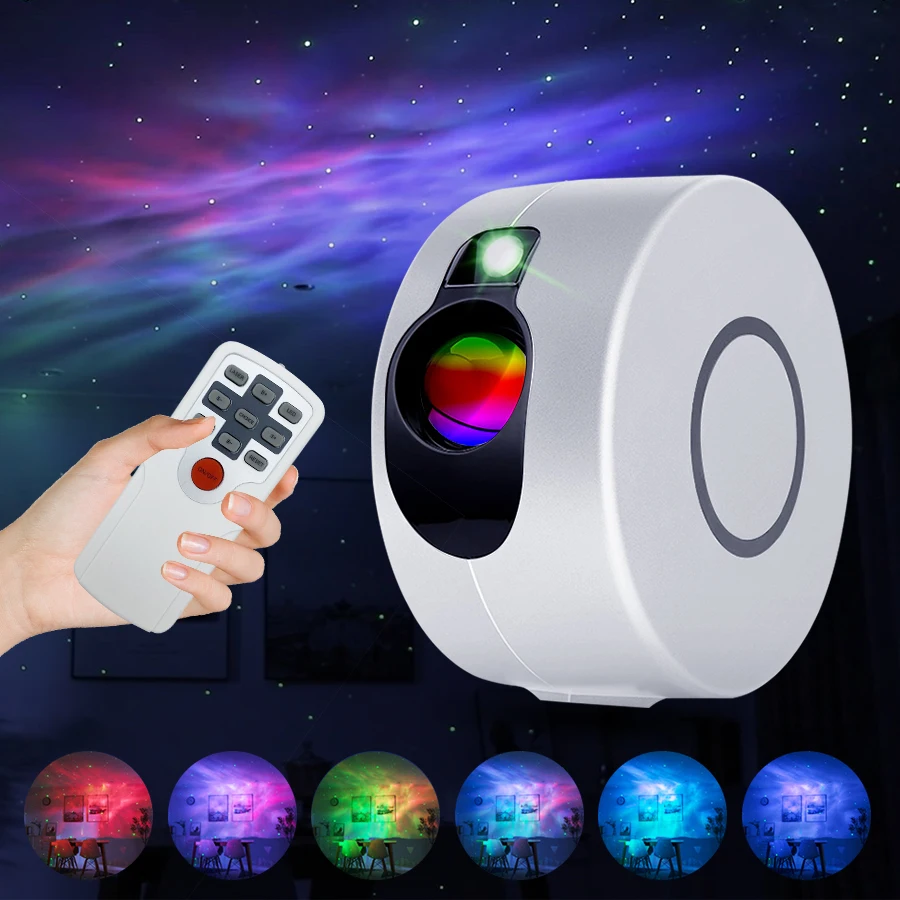 Night Lights Star Projector Light Colorful Nebula Cloud Night Light Dynamic Galaxy Star Night Light for Bedroom Games Room Party battery night light