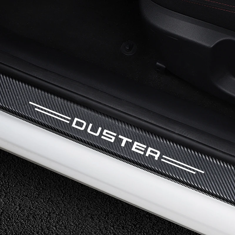 4 шт./компл. автомобиль порога крышка Декоративные наклейки для Renault Dacia Duster из углеродистого волокна от порога двери защитные аксессуары для поездок