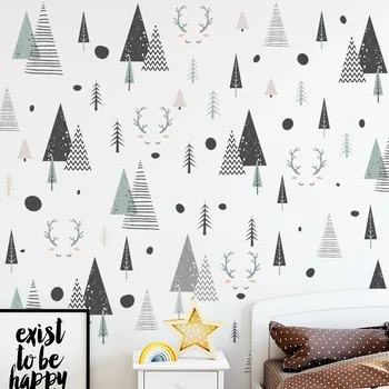 

ins style DIY Forest Tree Wall Stickers for Living room Bedroom Kids room Creative Wall Decals Art Murals Home Decoration