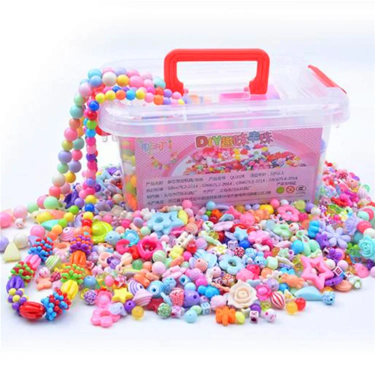 

DIY Children Beaded Bracelet Set Fun Beaded Bracelet Weak Sight Training GIRL'S Toy Get Large Group Boxed