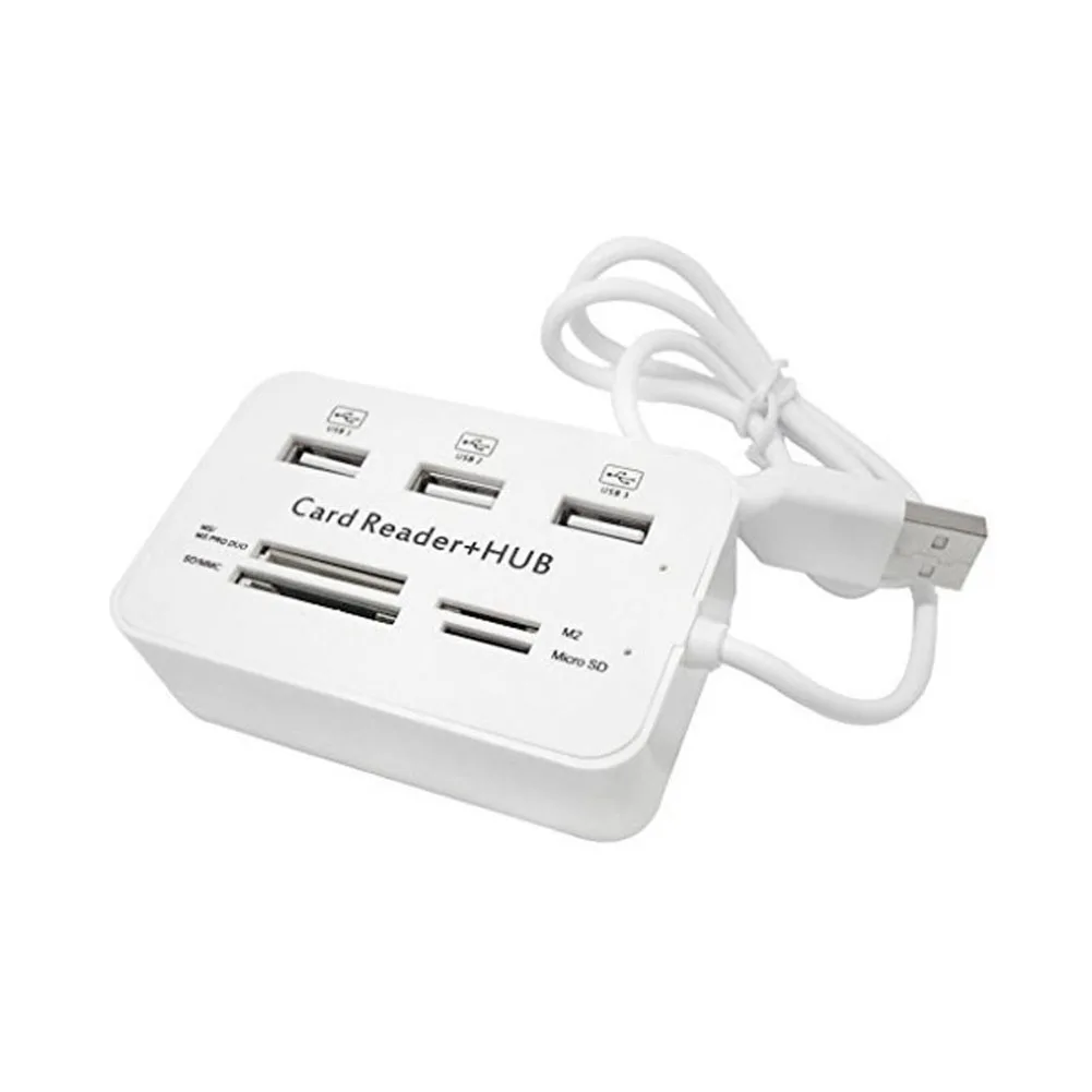 Все в одном USB 2,0 концентратор 3 порта с USB концентратор-картридер 2,0 480 Мбит/с комбо для MS/M2/SD/MMC/TF для ПК ноутбука AS99