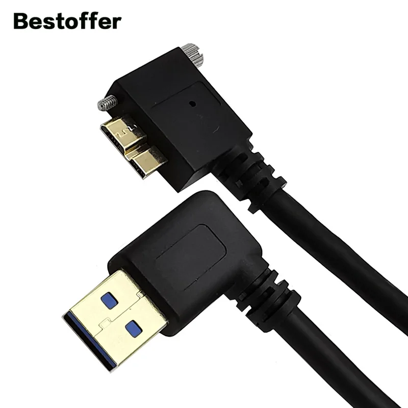 Позолоченный 90 градусов локоть 25 см USB 3 0 Micro B Мужской левый/правый угол к A кабель |