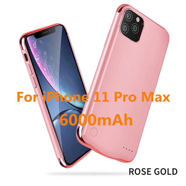Pink for 11 Pro Max Power Cases 6000mAh Чехол-аккумулятор для iPhone 11 Pro Max зарядное устройство чехол для iPhone 11 Pro аккумулятор - Цвет: Pink for 11 Pro Max