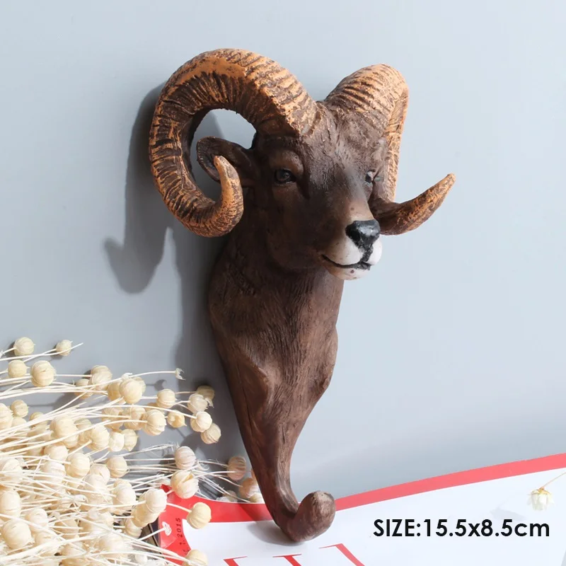 antelope 2 шт. Креативные 3D крючки для животных, настенные вешалки, украшения, подвесные крючки для одежды, дверной крючок, Зебра, слон, Антилопа, лось, жираф, Декор - Цвет: antelope