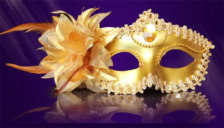 Venice Half Face Lily Feather Mask Fancy Ball Party Princess Mask Masquerade Masks Sexy Woman Eye Mask FA10 (5)