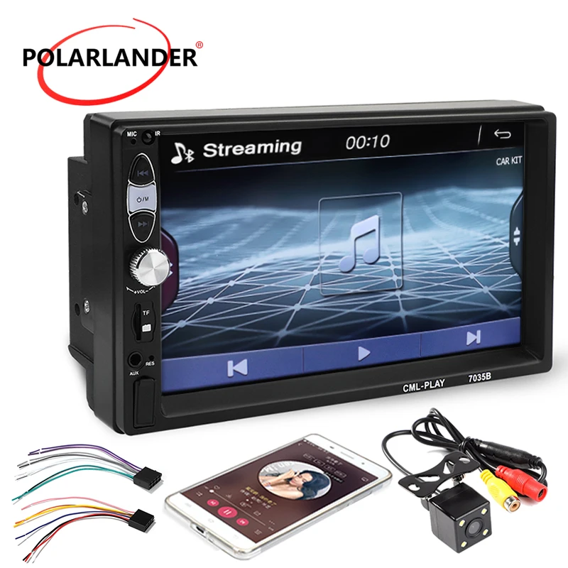 Нескольких языков MP5 MP4 2 Din Bluetooth 2018 Новый 7 ''Сенсорный экран 12 В AUX USB TF автомобилей Радио стерео Зеркало Ссылка