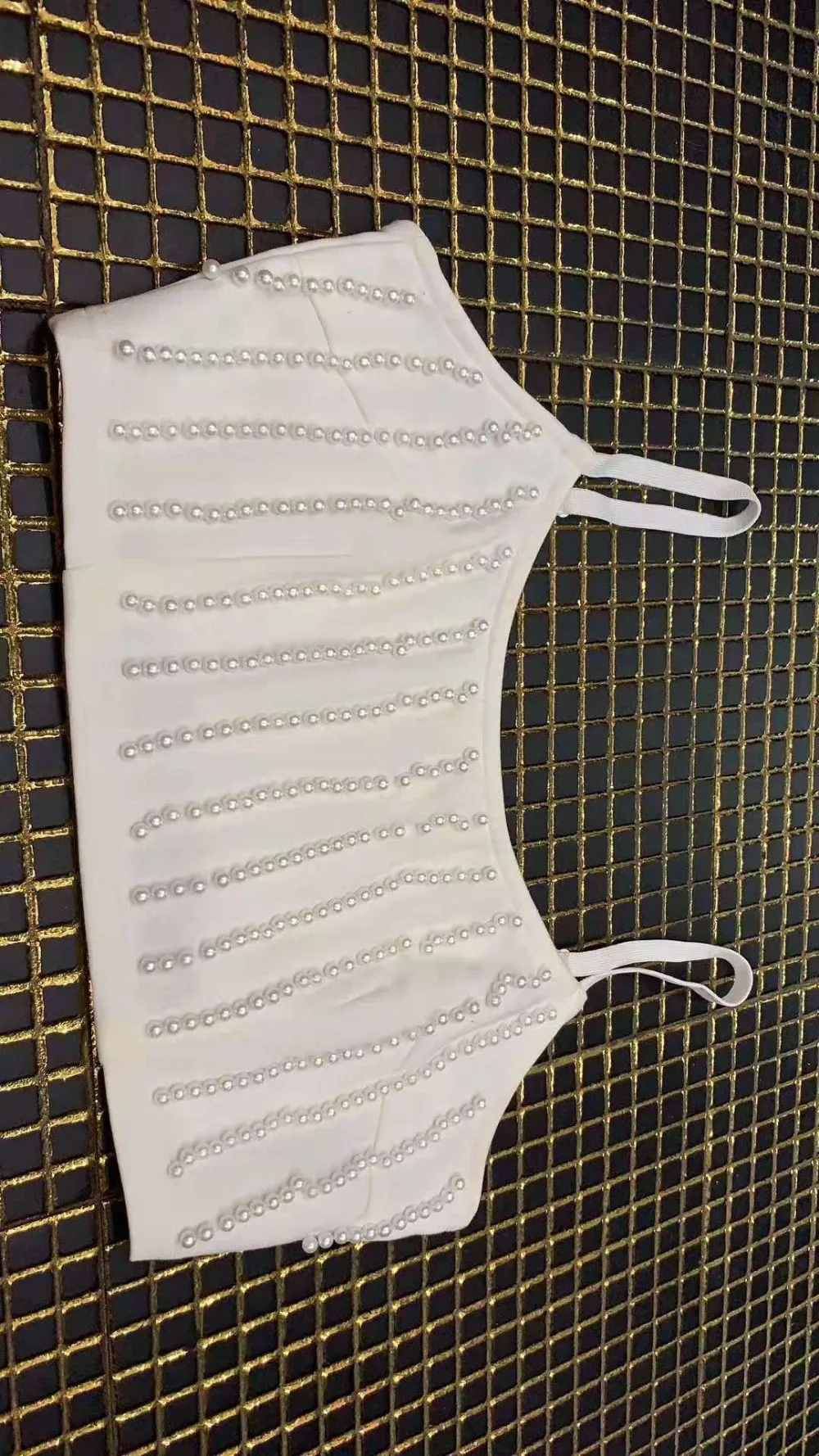 Элегантные белые сексуальные повязки Бисер для платья Твердые Bodycon 2 шт модные мини Клубные женские летние вечерние ночные платья