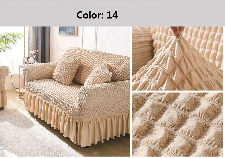 Funda de sofá a cuadros para palomitas de maíz,envolvente,elástica,con falda,cobertor para muebles #17 
