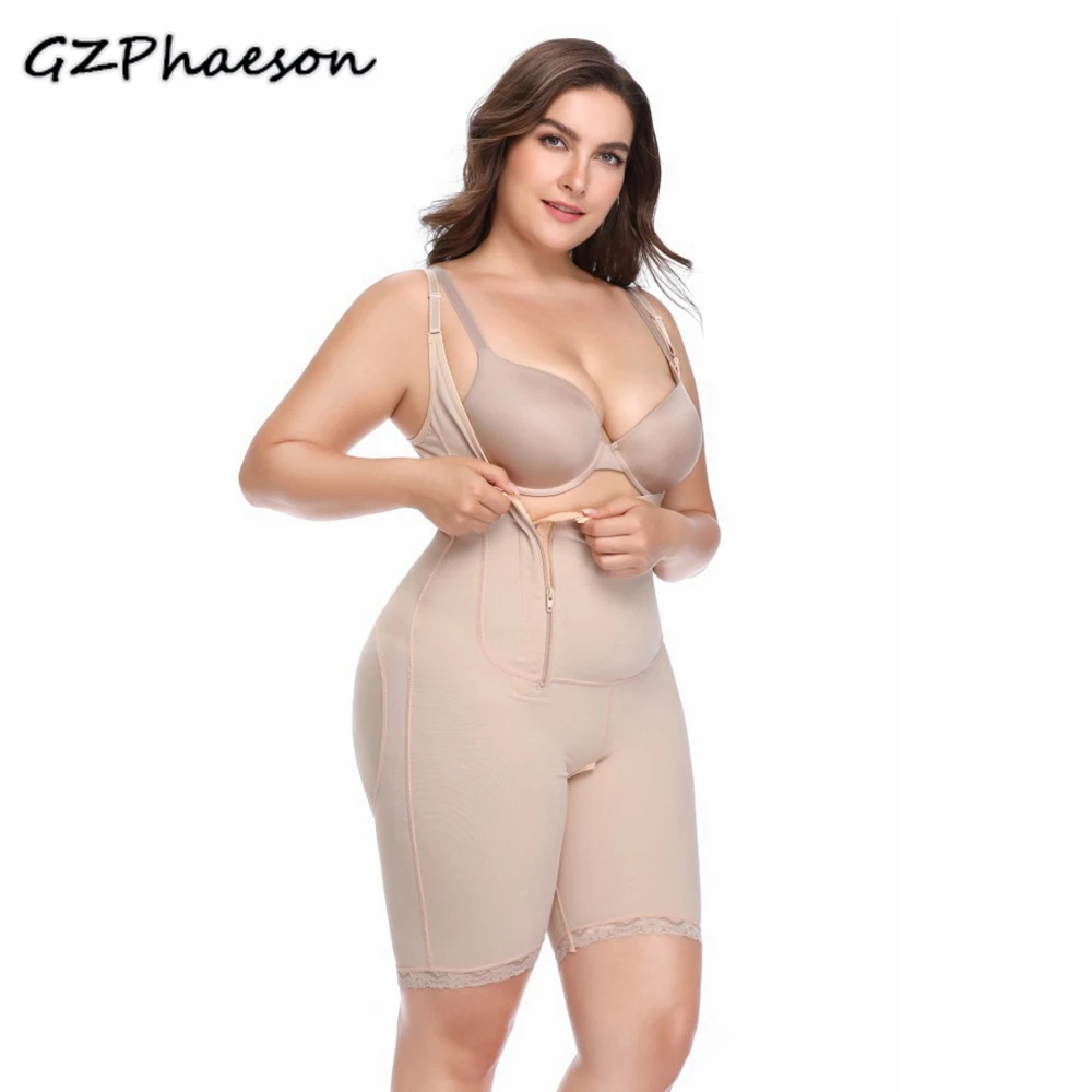 

Women Slimming Shapewear Full Body Shaper With Butt Lifter Panties Push Up Firm Waist Trainer Zipper Bodysuit Thigh Reducer Faja