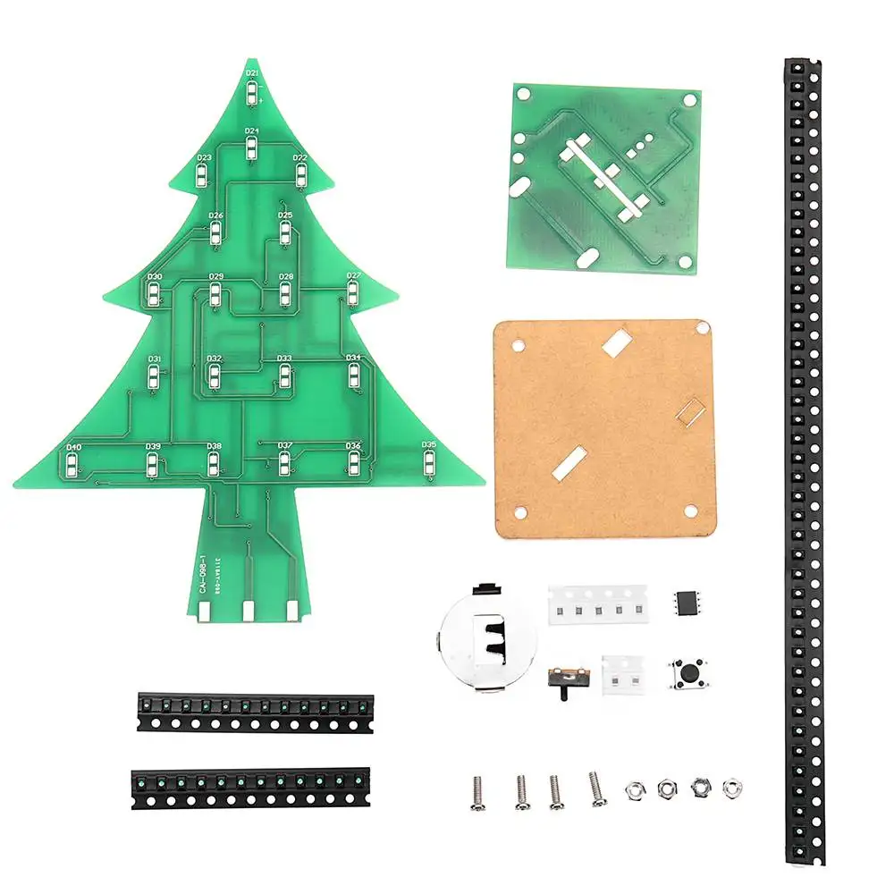 

DIY Christmas Tree LED Flash Kit Colorful Light Patch Stereo Christmas Tree with Music Electronic Learning Kit