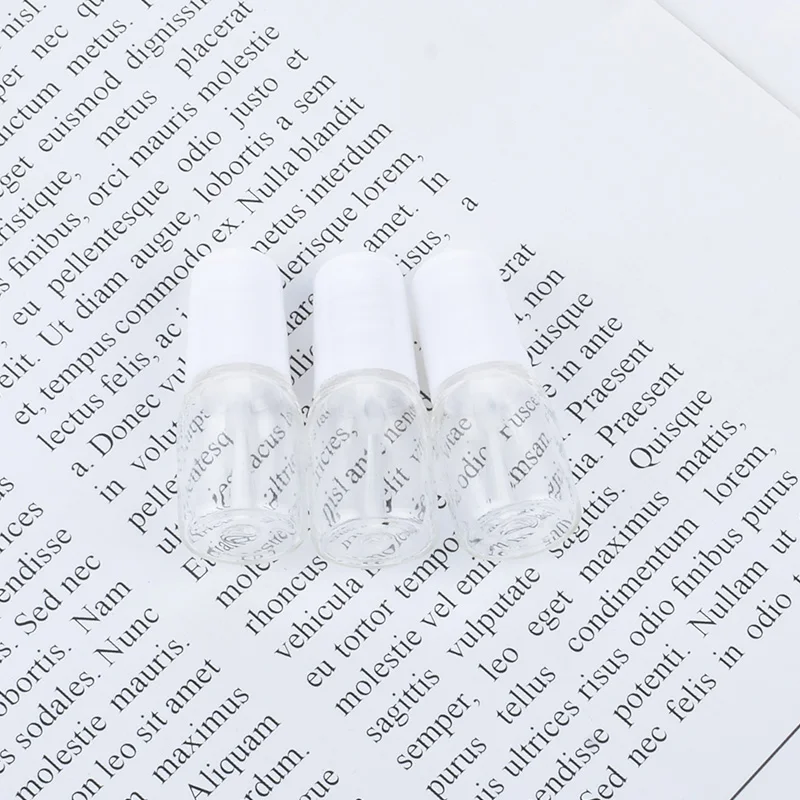 Refillable nail bottle 50pcs/lot 3ml empty nail polish glass bottles with white black lid small glass container with brush cap