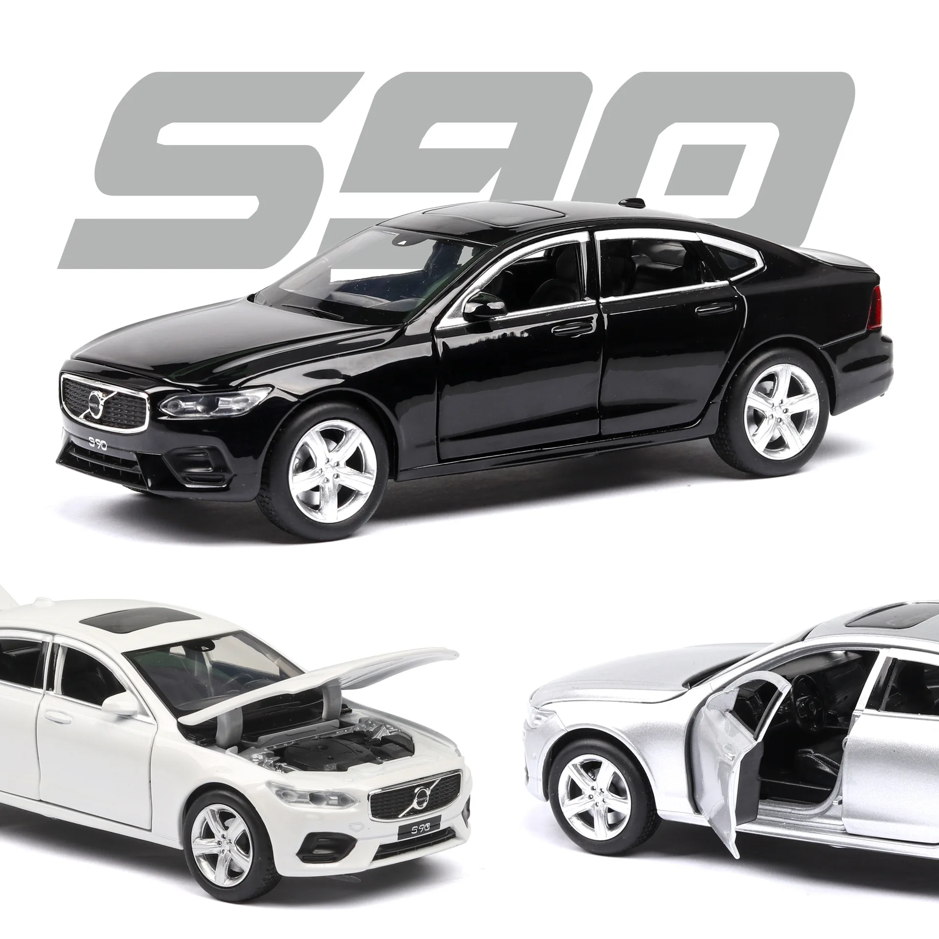 1:32 Volvo s90 брелок для автомобильных ключей, модель автомобиля 6 двери звук и светильник Коллекция подарков отводной автомобиль