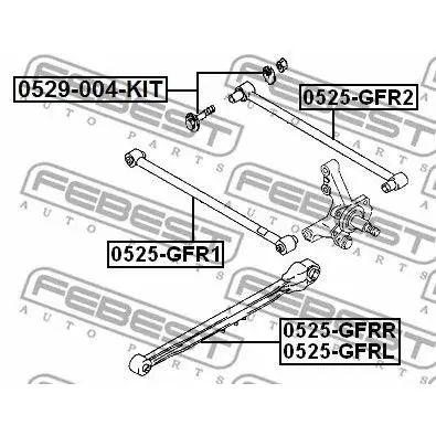 Рычаг задней подвески продольный правый Mazda 626 GF all 97 FEBE