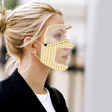 Masque Facial pour femmes, 1 pièces, protection faciale Transparente contre les éclaboussures, langue des lèvres imprimée
