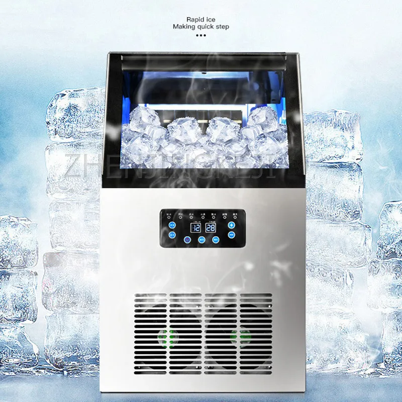 60/70kg/24h Ice Maker Intelligent Commercial Automatic Ice Cube Maker Square Shape Ice Making Machine Home Frozen Appliances 2
