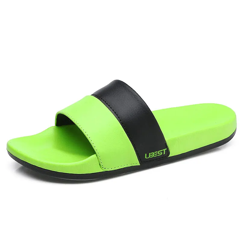 Mens Summer Casual Leisure Slip-on Fashion Shoes Lightweight Eva Flat Anti-slip Hard-wear Slippers Beach Swimming Indoor Slides