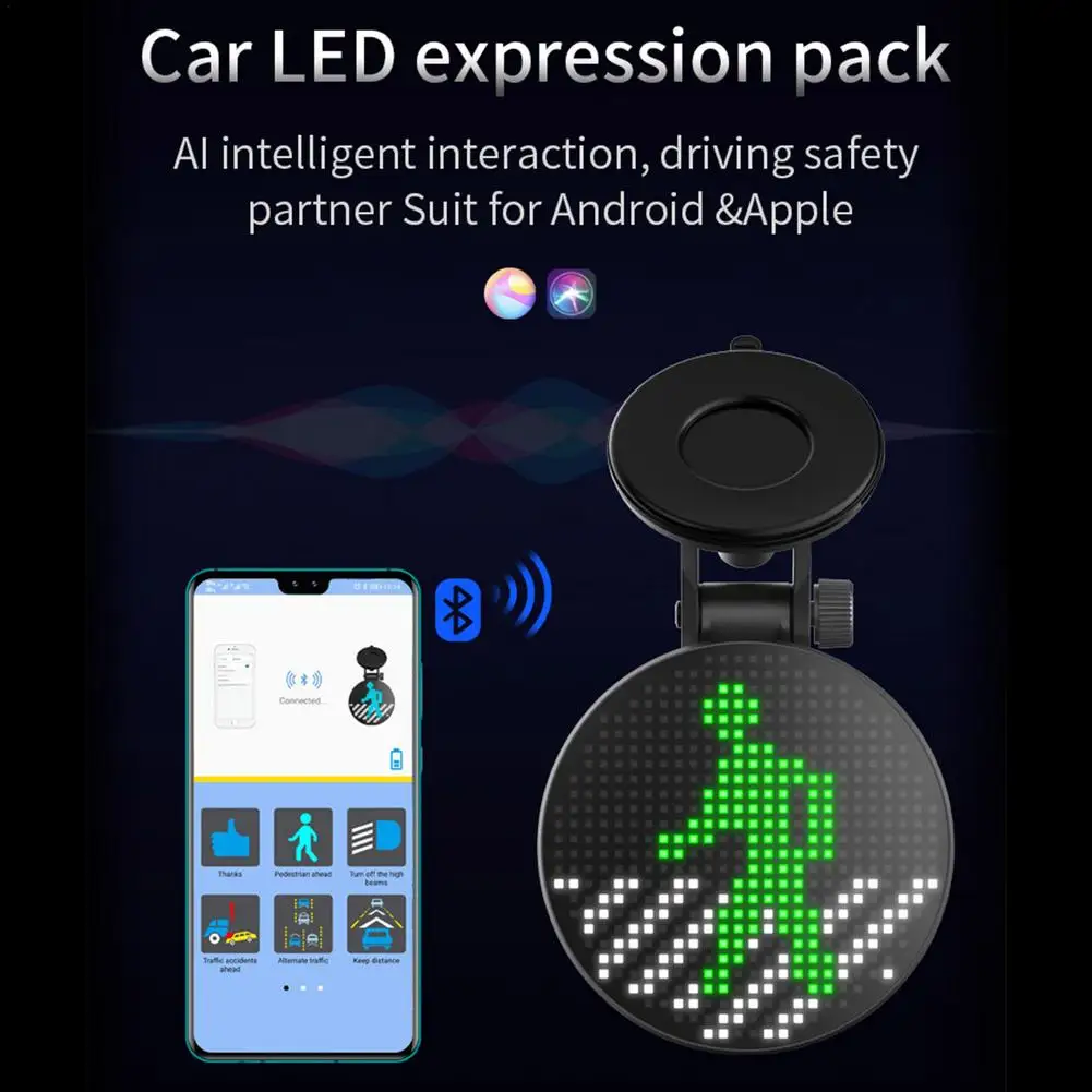 Автомобильный светодиодный экран управление через приложение по Bluetooth 18 GIF