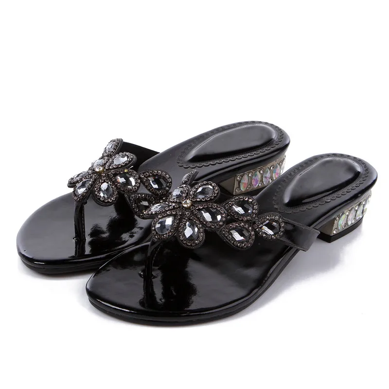 Женские шлепанцы в богемном стиле с открытым носком большие размеры|Боссоножки и