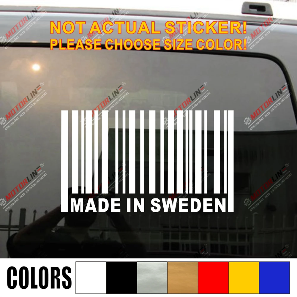 Made In Sweden UPC Barcode Decal Sticker Car Vinyl fit for Saab Volvo etc no background | Автомобили и мотоциклы