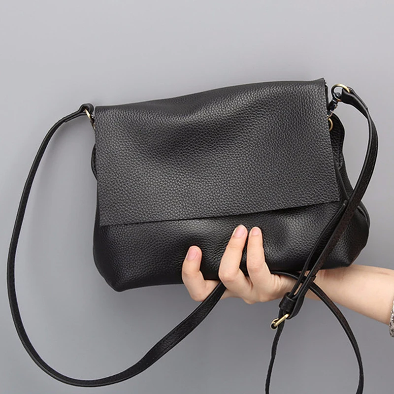 leather black cross body bag