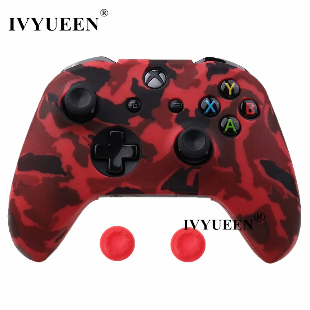 Red Camo IVYUEEN водопроводная Печать Камуфляж силиконовый чехол для Xbox One X S контроллер защитный чехол с джойстиком ручки - Цвет: Red Camo