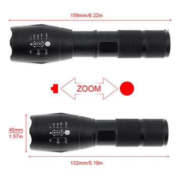 

A100 5 Light Modes Red Green Blue White Light LED Tactical Flashlight with Adjustable Focus Waterproof for Camping / Hiking