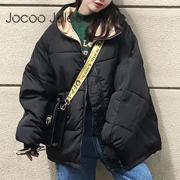 

Jocoo Jolee Women Loose Hooded Parkas Korean Solid Warm Jackets Cotton Padded Coats Big Yards Outwear 2019 Fashion
