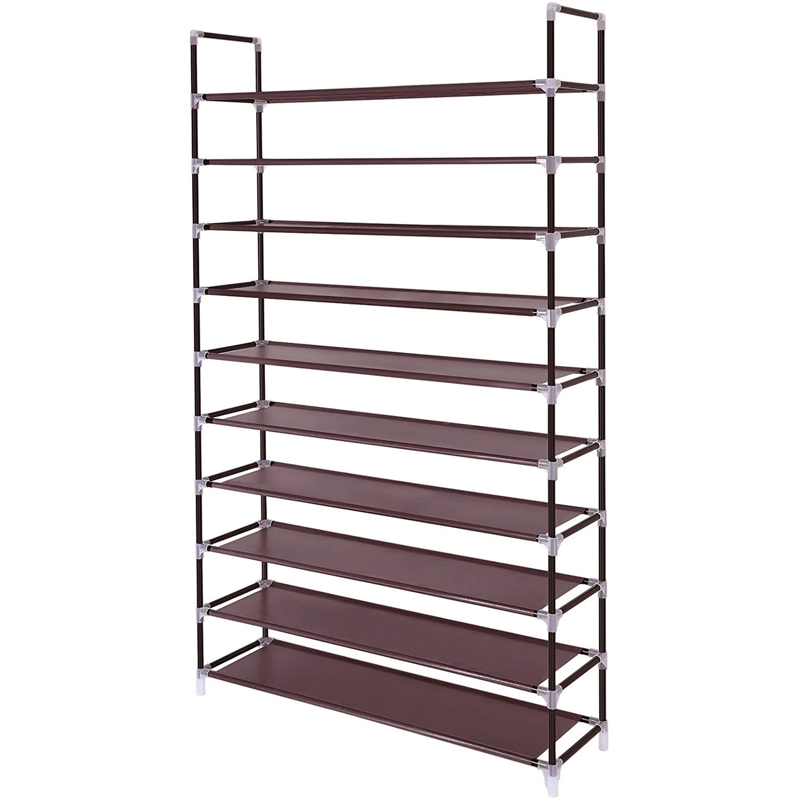 10-Tier Large Capacity Shoe Rack, Shoe Shelf Organizer Non-Woven Fabric &  Metal