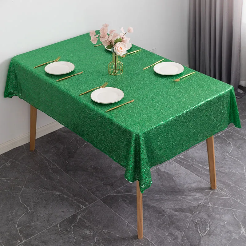 

Polyester Shiny Tablecloth Rectangular Round Table Cloth Coffee for Living Room Sequin Table Cover Mat Furniture Protectors Dec