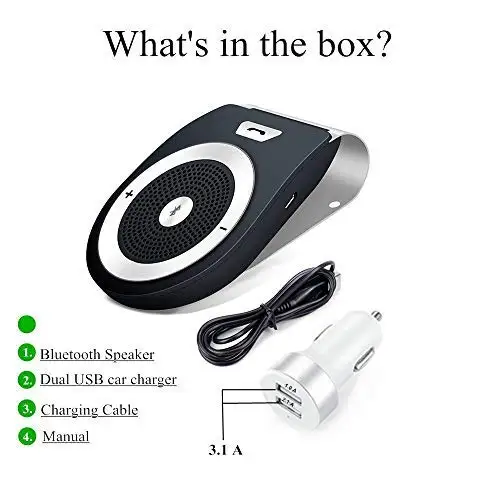 Автомобильный комплект громкой связи с Bluetooth, авто питание на козырьке с датчиком движения, беспроводной 4,1, комплекты громкой связи для автомобиля