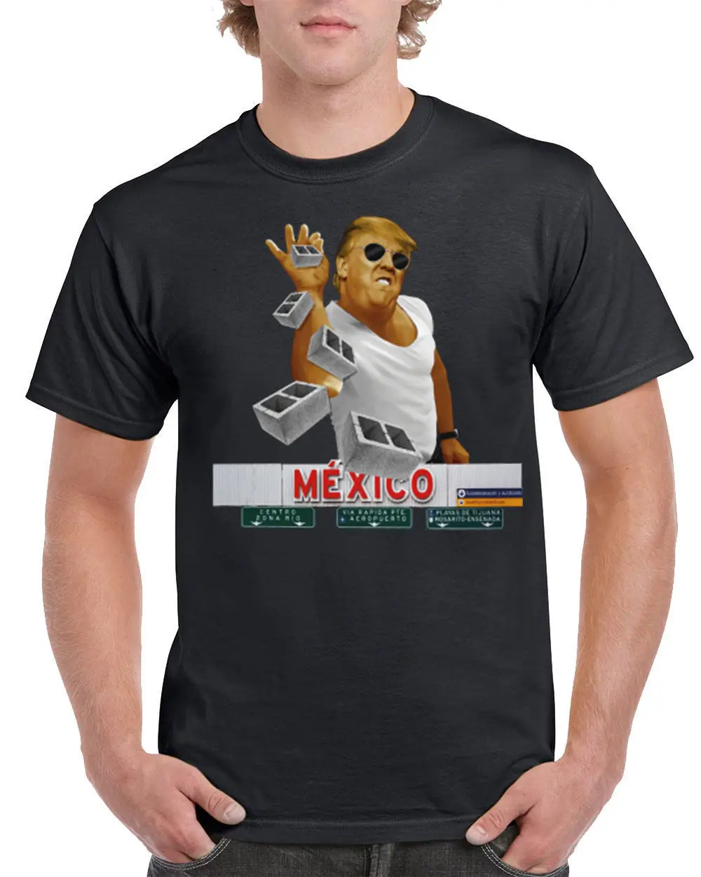 Trump Build the Wall Salt Bae Drumpf Мехико качающийся кирпич смешной ML 23456XL F264 мультфильм