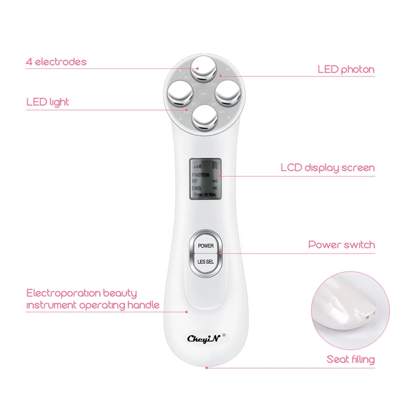 EMS Mesotherapy RF Radio Frequency Facial Beauty Massager + Ultrasoic Skin Scrubber Deep Face Cleaning Nano Mister Face Sprayer