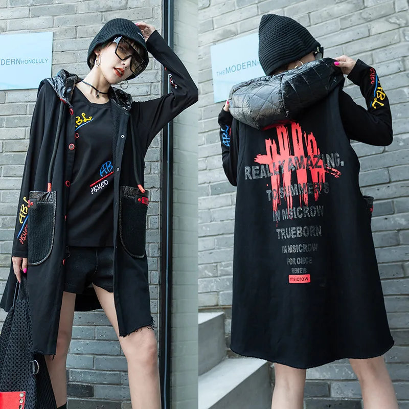 Max LuLu модные зимние корейские женские панк уличные женские жилет без рукавов с капюшоном пальто винтажные Теплые Жилеты с принтом